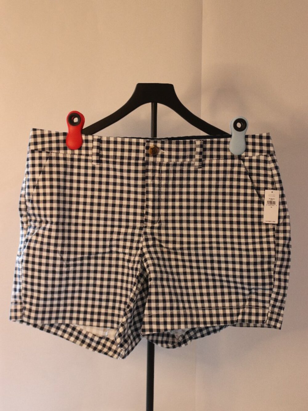 NWT Women's Old Navy Everyday Midrise Shorts Navy Plaid Sz 14